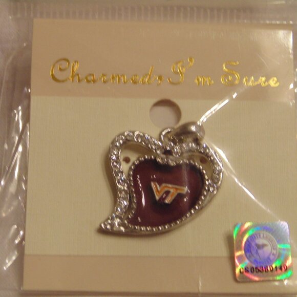 Charmed I'm Sure Virginia Tech necklace, 18" silver - Picture 2 of 3